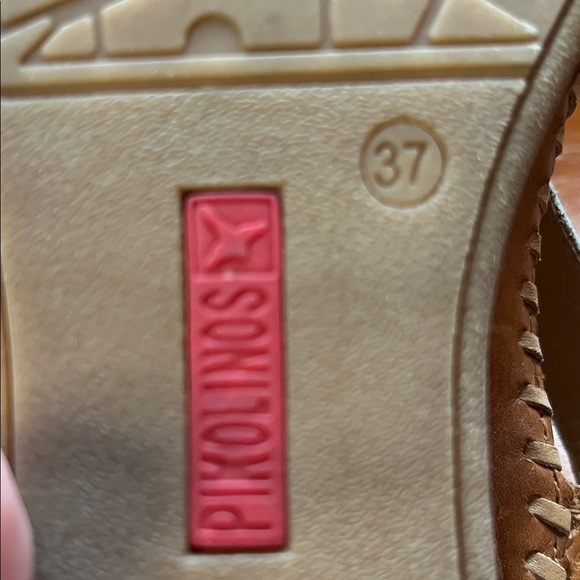 NWOT Pikolinos Cadaqués Leather Tan and White Sandal Size 37 - Picture 13 of 15